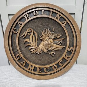 VTG Rare South Carolina Gamecocks Wood Carved Plaque SealCraft 12" Wall Hanging